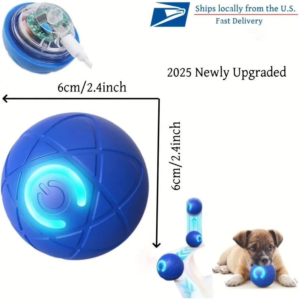 Fuzztik Interactive Dog Toy Ball - 2025 Upgrade, Durable TPR Material, USB Rechargeable Automatic Rolling & Vibrating Ball for All Dog Sizes, Anti-Biting High-Quality Design