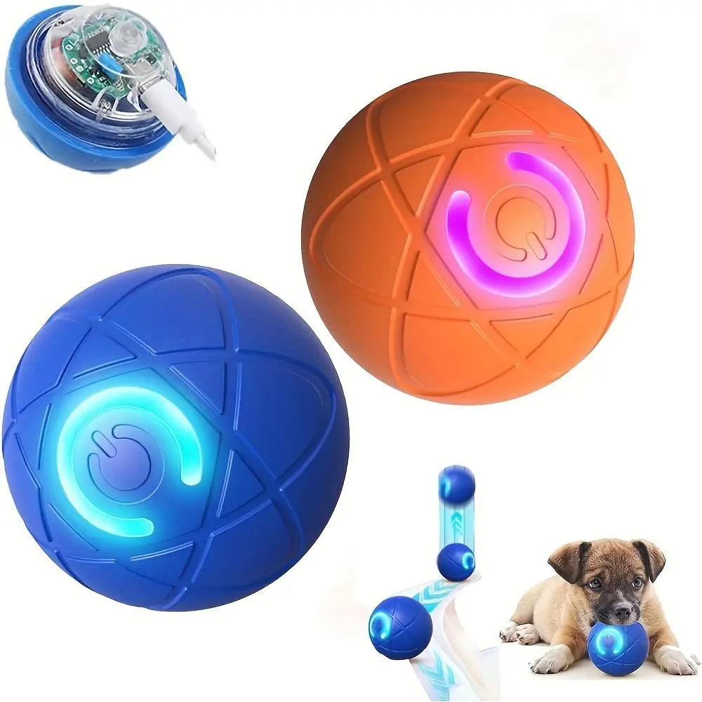 Fuzztik Interactive Dog Toy Ball - 2025 Upgrade, Durable TPR Material, USB Rechargeable Automatic Rolling & Vibrating Ball for All Dog Sizes, Anti-Biting High-Quality Design