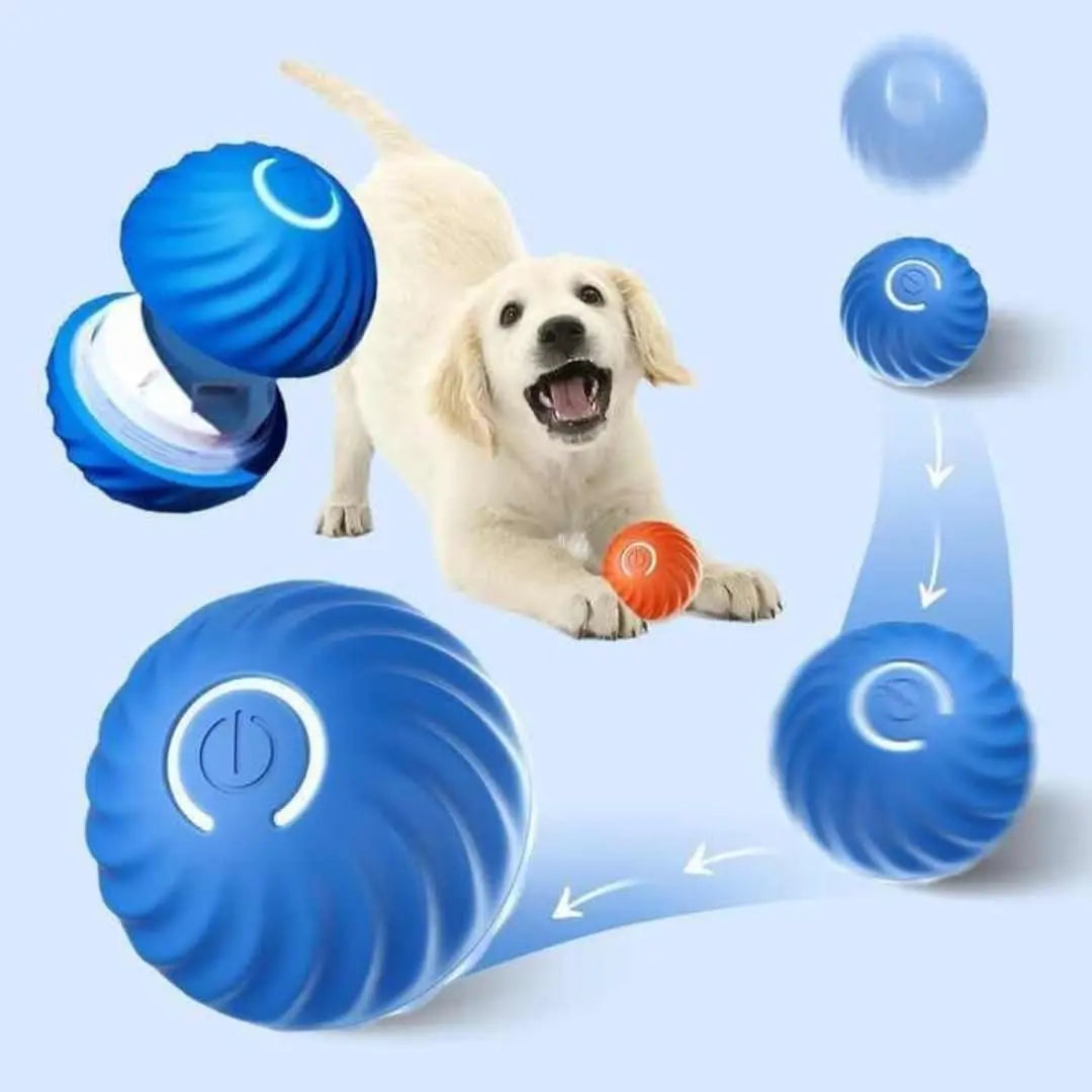 Fuzztik Interactive Dog Toy Ball - 2025 Upgrade, Durable TPR Material, USB Rechargeable Automatic Rolling & Vibrating Ball for All Dog Sizes, Anti-Biting High-Quality Design