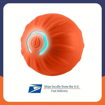 Fuzztik Interactive Dog Toy Ball - 2025 Upgrade, Durable TPR Material, USB Rechargeable Automatic Rolling & Vibrating Ball for All Dog Sizes, Anti-Biting High-Quality Design